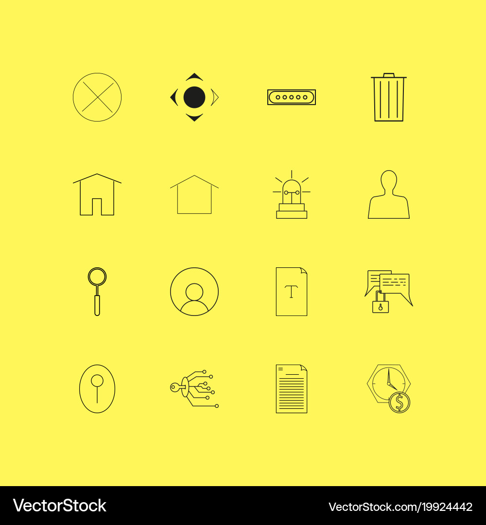Internet of things linear icon set simple outline Vector Image