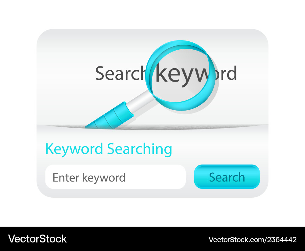 Keyword searching website element with magnifying Vector Image