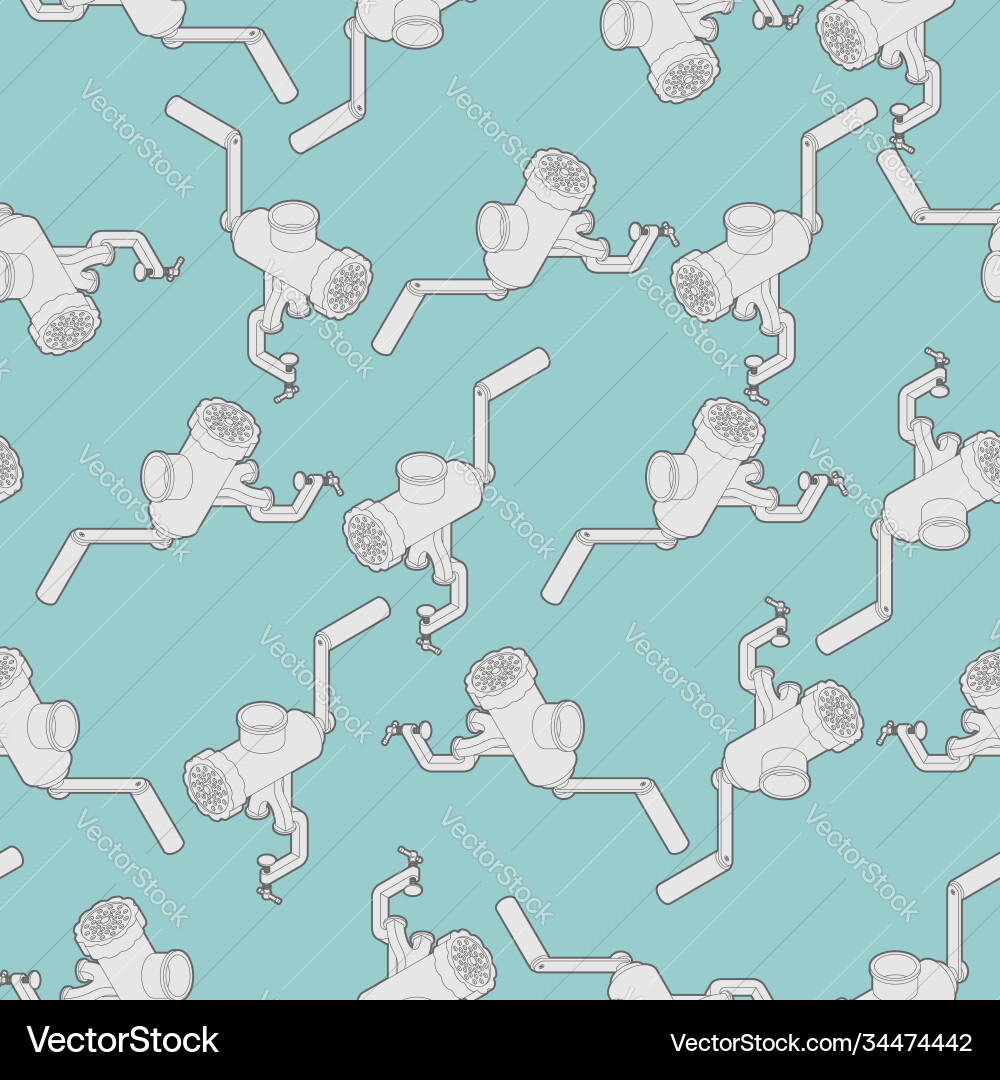Meat grinder pattern seamless mincing machine vector image