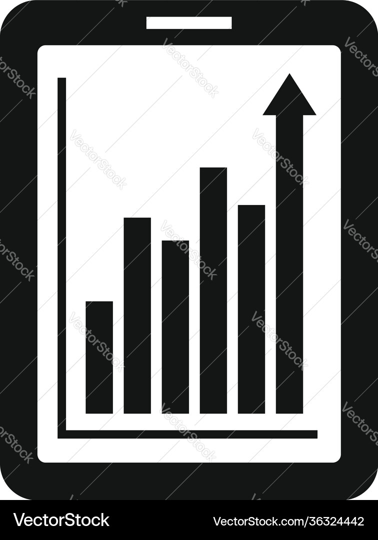 Office manager tablet graph icon simple style Office manager tablet graph icon simple style vector image