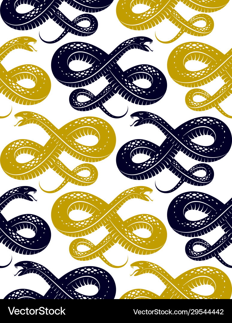 Repeat snakes seamless pattern tiling endless Vector Image