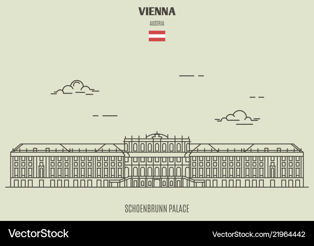 Schoenbrunn palace in vienna Royalty Free Vector Image