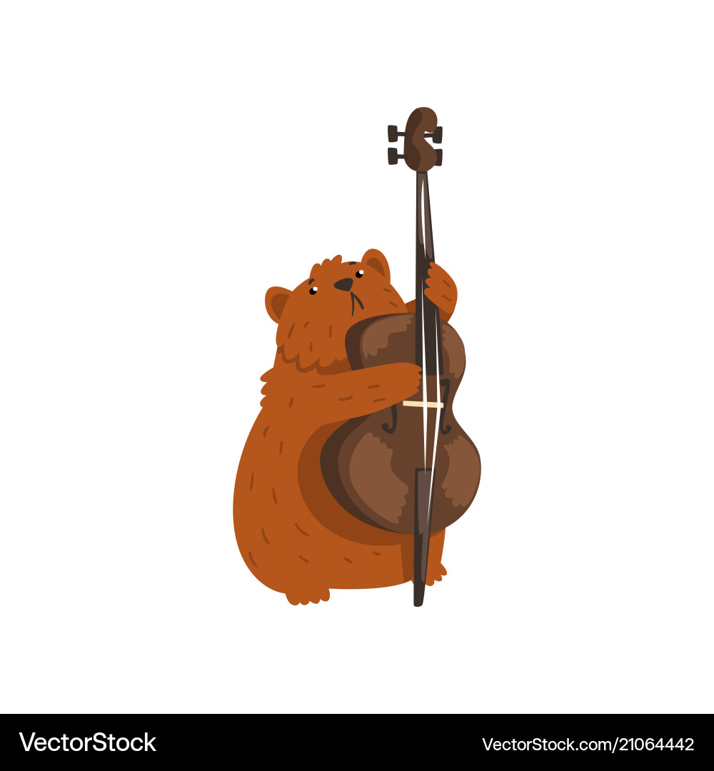 Süße Hamster spielen Cello Cartoon Tier Süße Hamster spielen Cello Cartoon Tier vektorbild