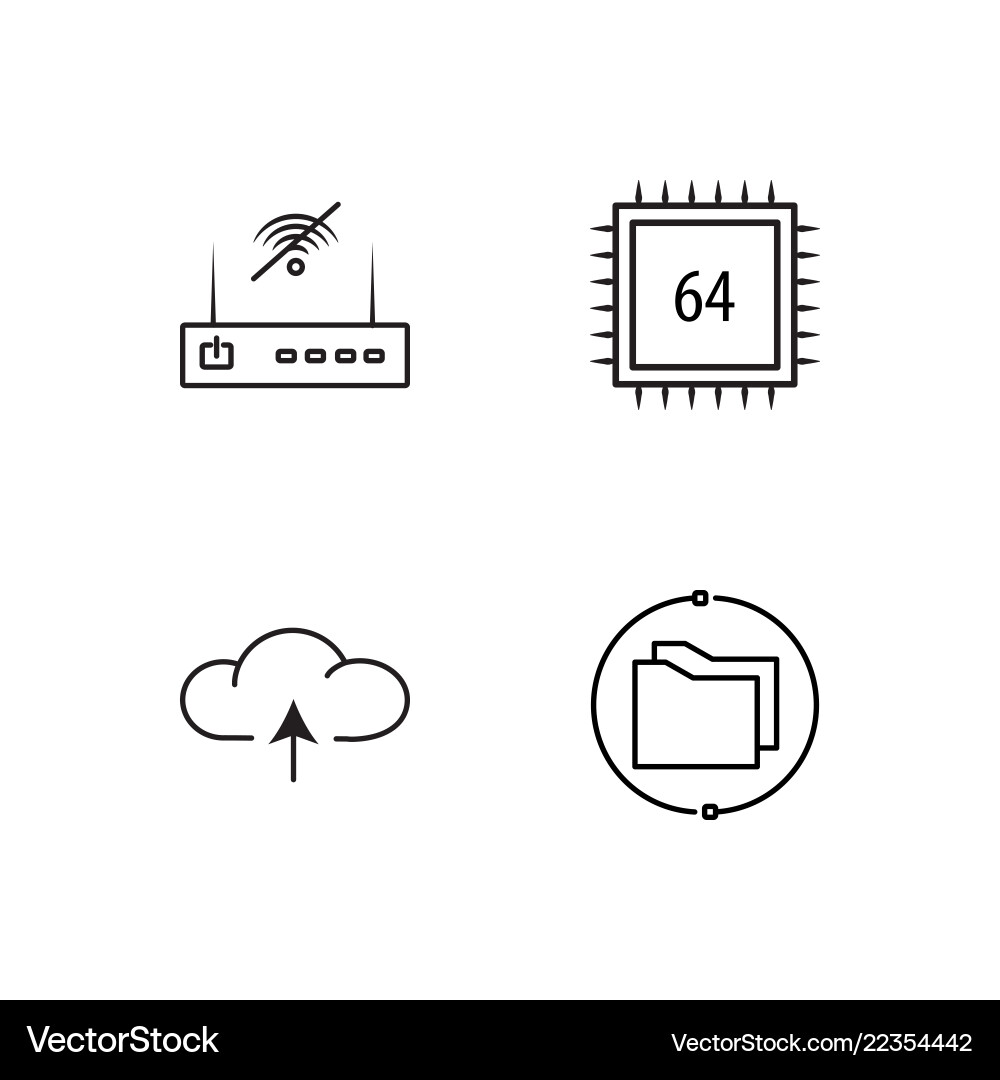 Web simple outlined icons set Web simple outlined icons set vector image