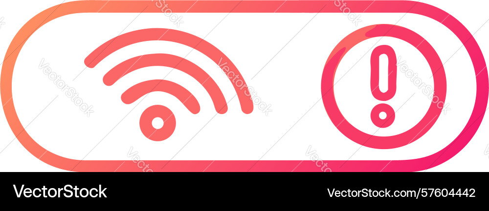 Wi-fi error and network connectivity warning icon vector image