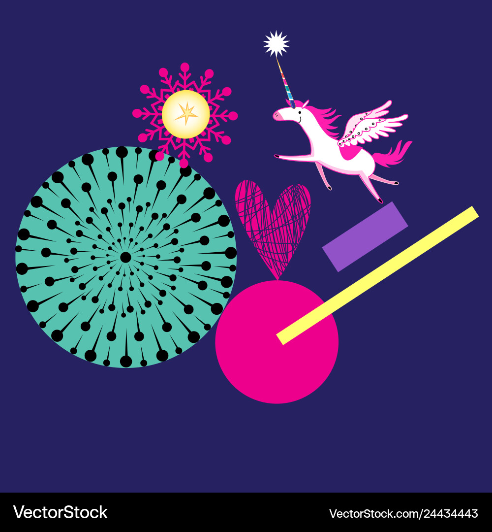 Abstract color with funny unicorn Abstract color with funny unicorn vector image