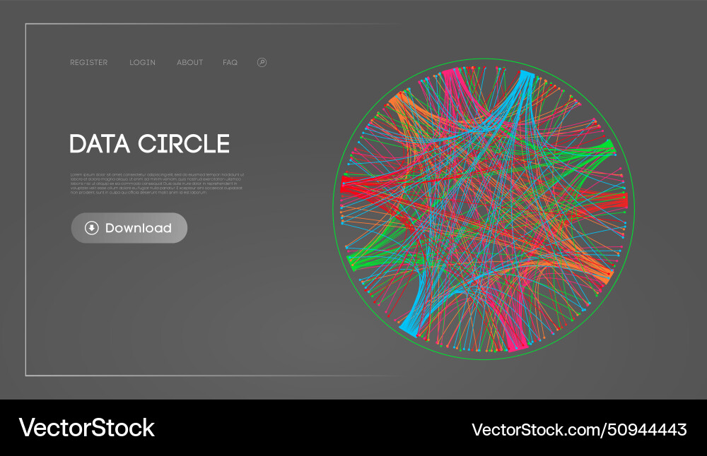 Big data circle blockchain technology background vector image