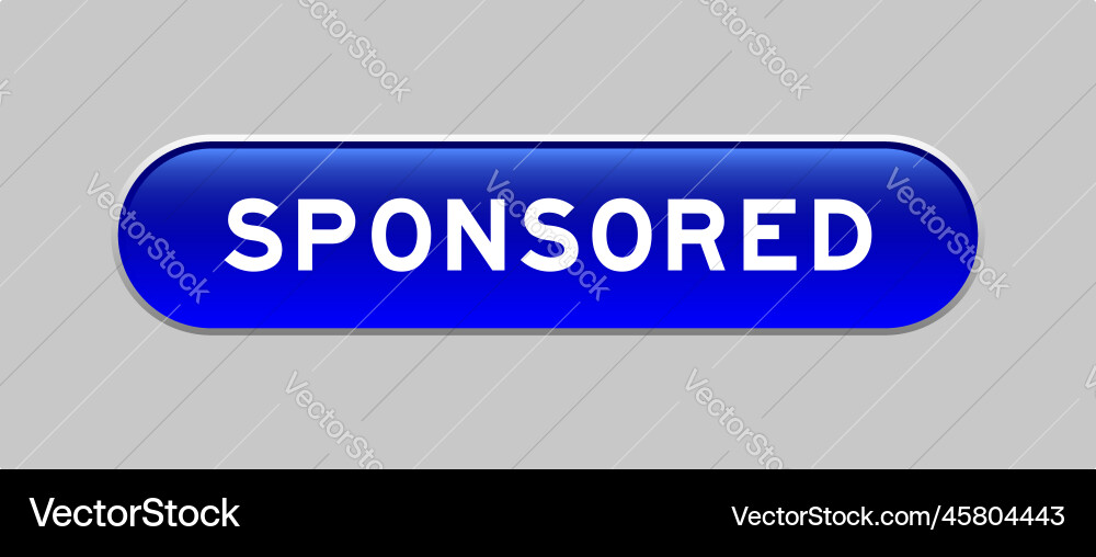 Blue color capsule shape button with word Vector Image