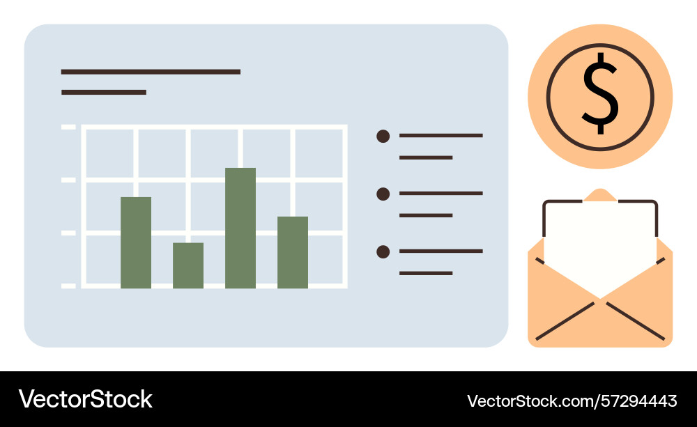 Business metrics dashboard with bar graph Business metrics dashboard with bar graph vector image