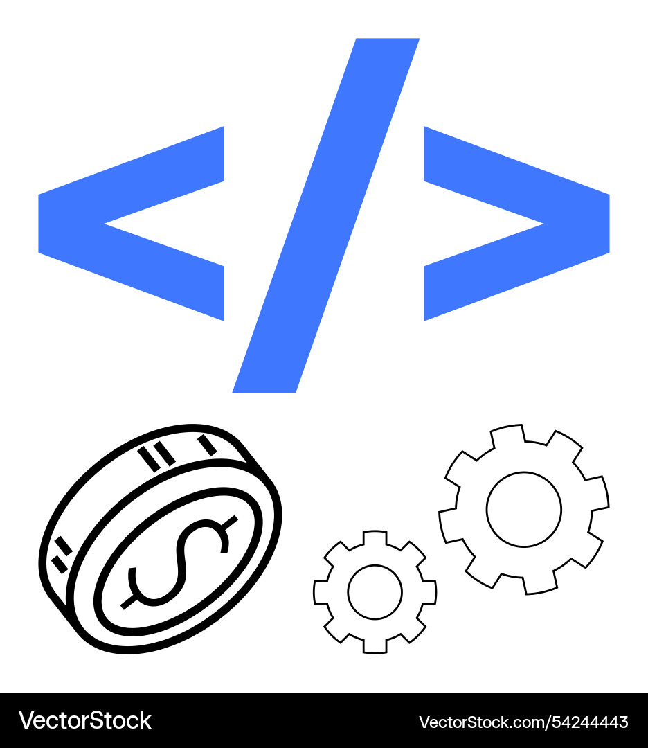 Coding and development logo with money symbol Vector Image