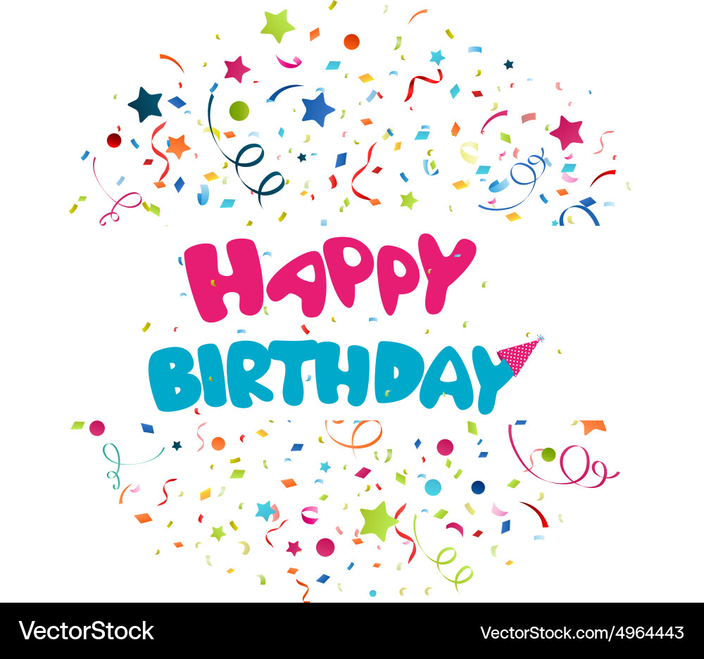 Colorful Birthday Confetti Background Vector Image