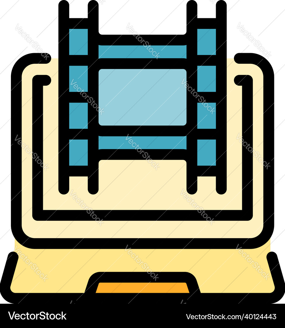 Create video icon color outline Create video icon color outline vector image