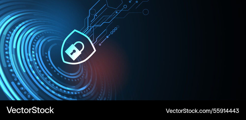 Cyber security lock icon in personal data Cyber security lock icon in personal data vector image