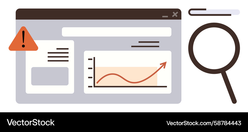 Data analysis dashboard with growth chart Data analysis dashboard with growth chart Vector Image