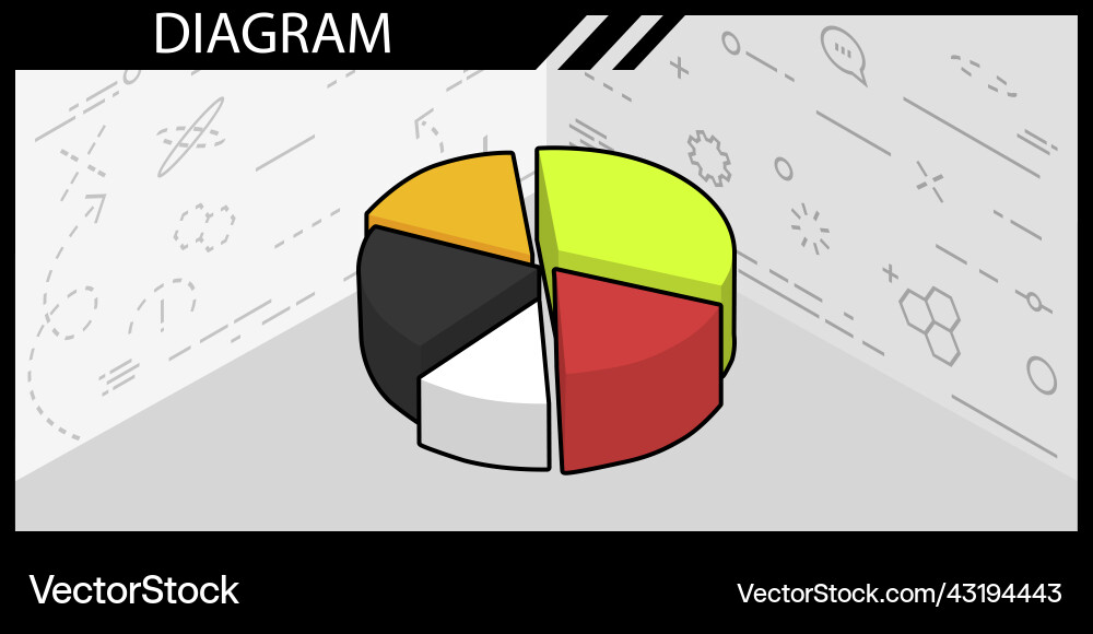 Diagram isometric design icon web 3d colorful Vector Image