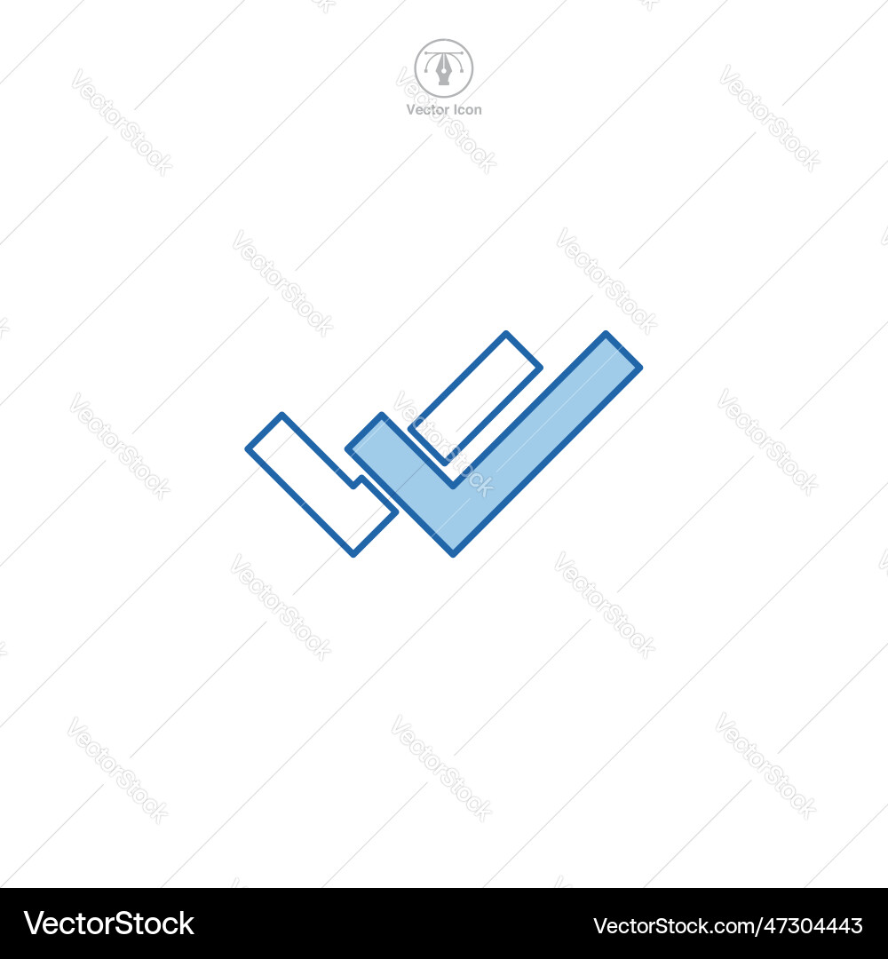 Double check mark icon symbol template Double check mark icon symbol template vector image