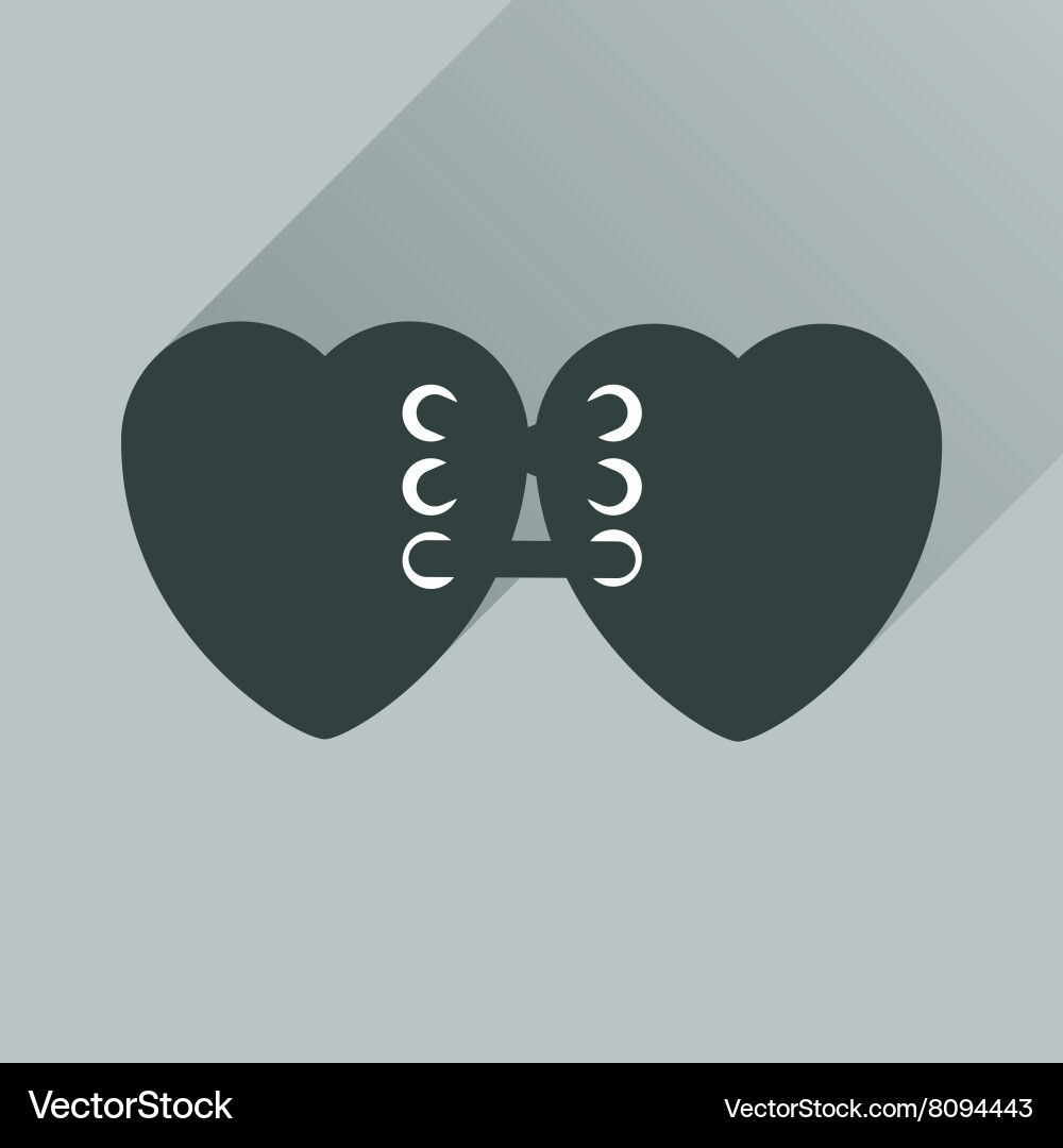 Flat web icon with long shadow hearts Vector Image