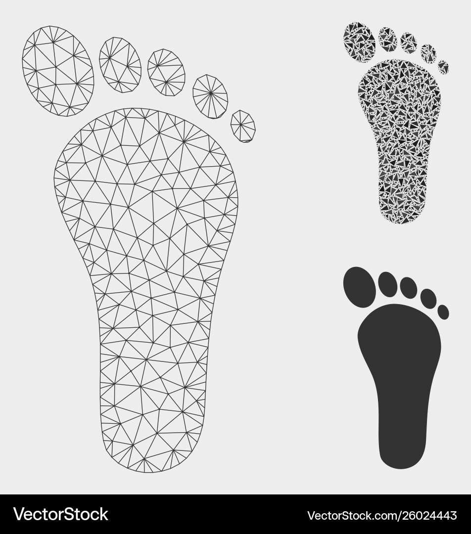Footprint mesh network model and triangle Footprint mesh network model and triangle vector image