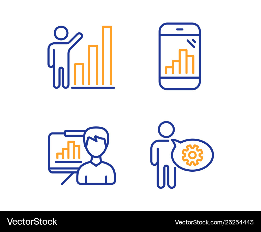 Graph phone presentation board and chart Graph phone presentation board and chart Vector Image