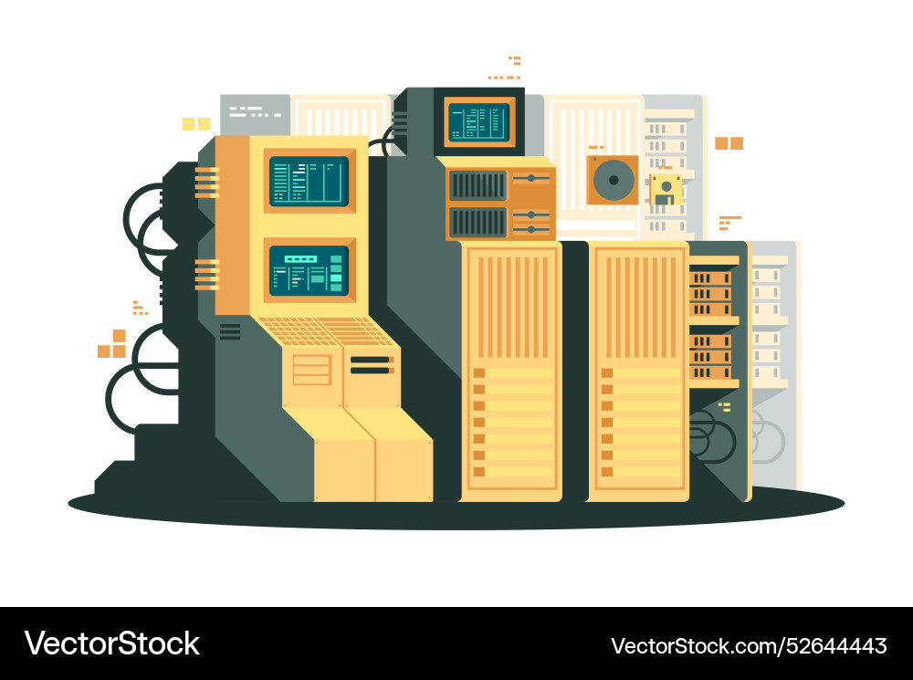 Komplexe Supercomputing Array Vektorbild