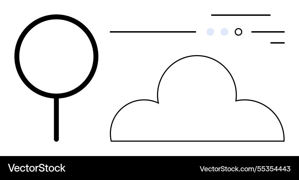 Minimalistic landscape with tree cloud Minimalistic landscape with tree cloud vector image