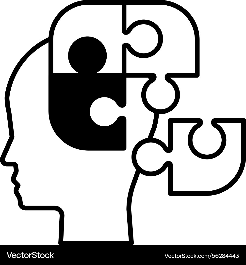 Missing Puzzle Piece Head Royalty Free Vector Image