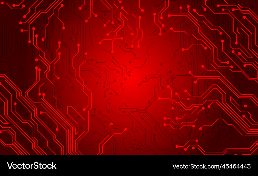 Red line circuit computer technology futuristic Red line circuit computer technology futuristic Vector Image