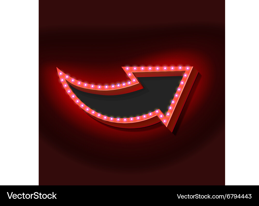 Retro Illuminated Arrow vector image