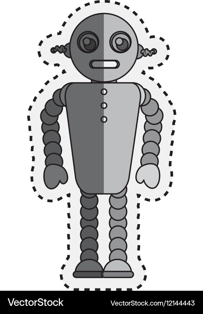 Robot character isolated icon vector image