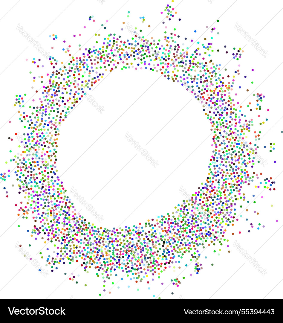 Round frame made of colorful dots Round frame made of colorful dots Vector Image