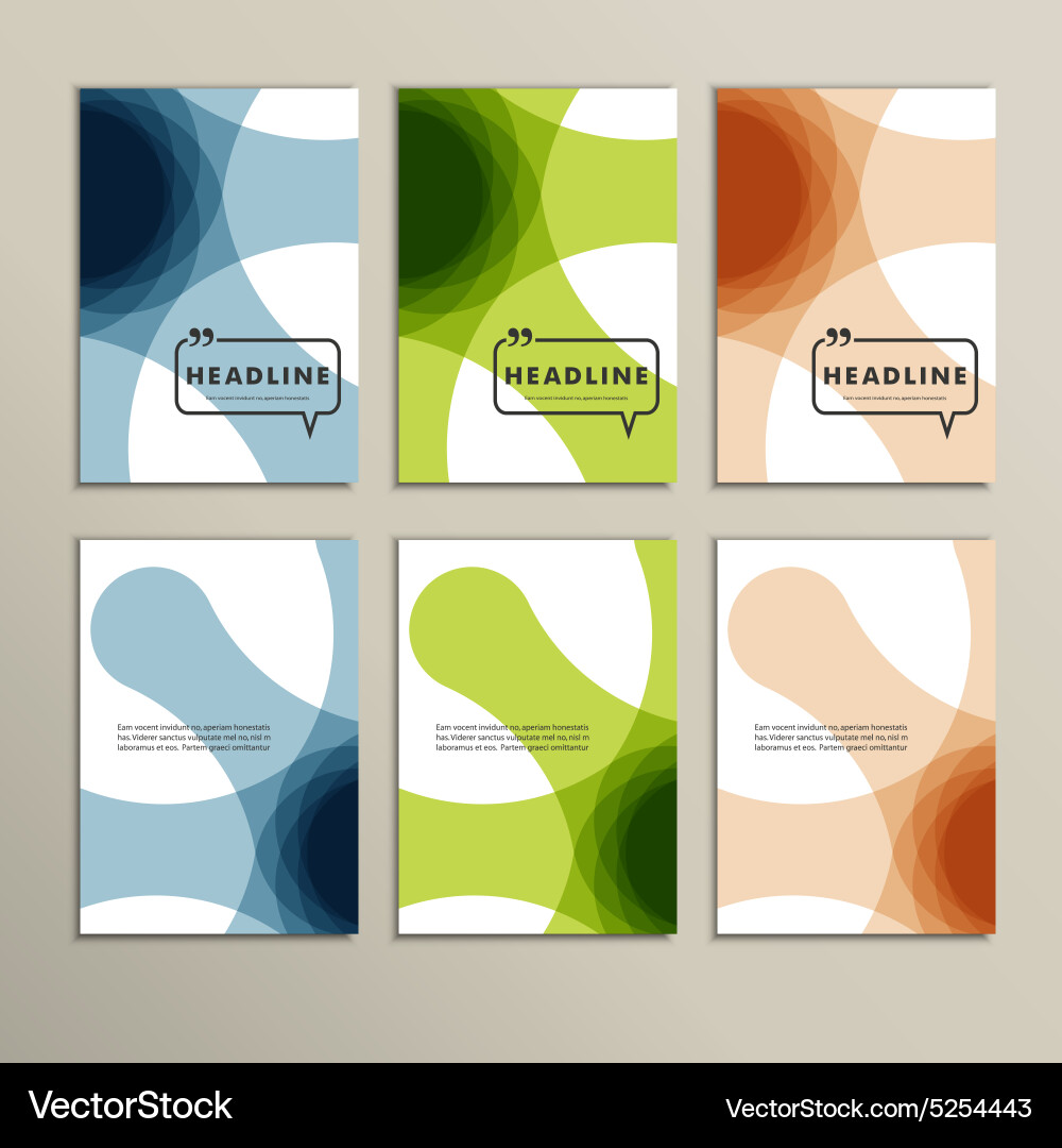 Set abstract design of different colors Vector Image
