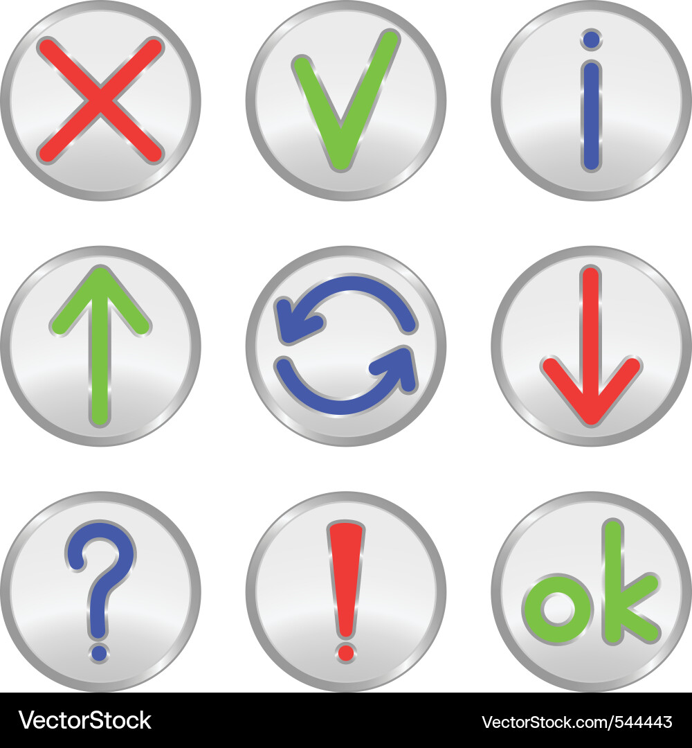 Silver web buttons vector image