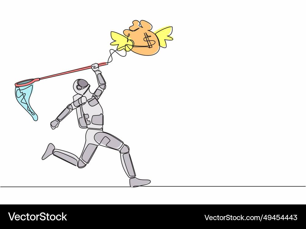 Single continuous line drawing of astronaut try Single continuous line drawing of astronaut try Vector Image