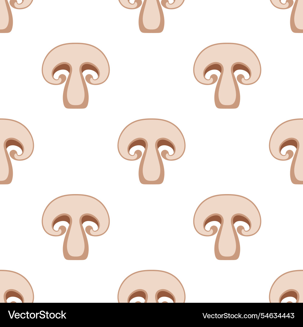 Slice of mushroom seamless pattern vector image