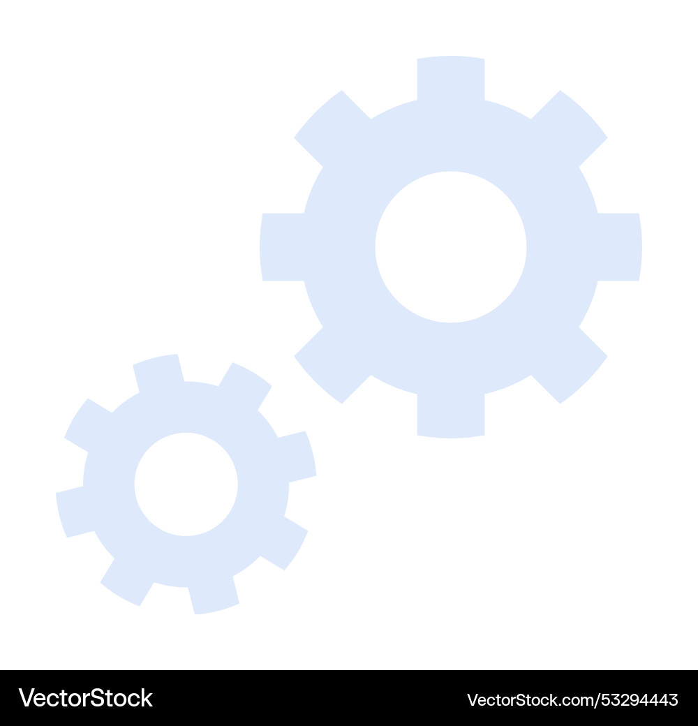Two interlocking gears representing efficiency Two interlocking gears representing efficiency vector image