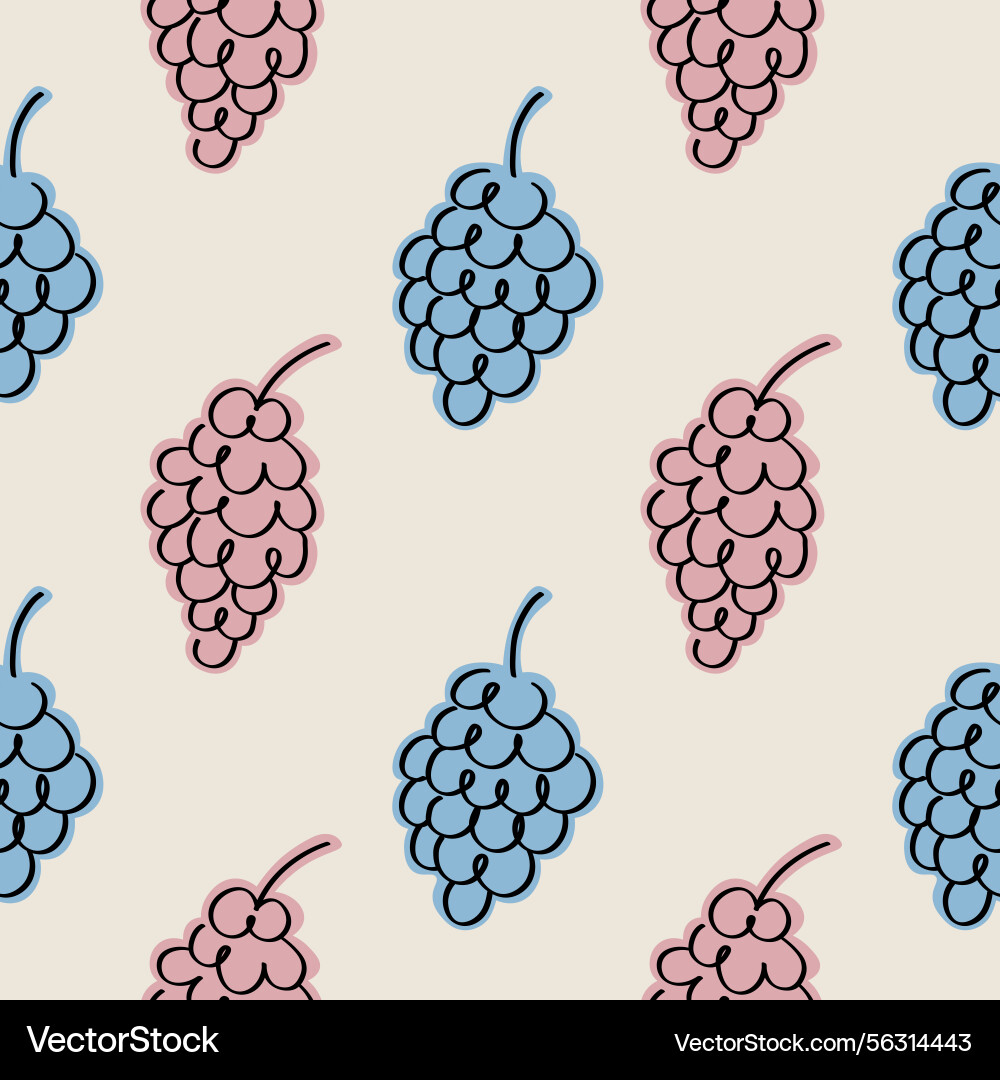 Vineyard seamless repeating pattern with vine Vector Image