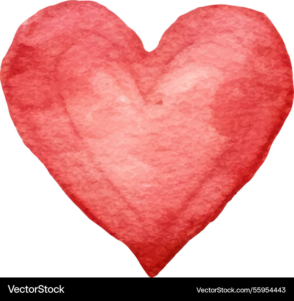 Watercolor painted heart symbol hand drawn design Watercolor painted heart symbol hand drawn design vector image