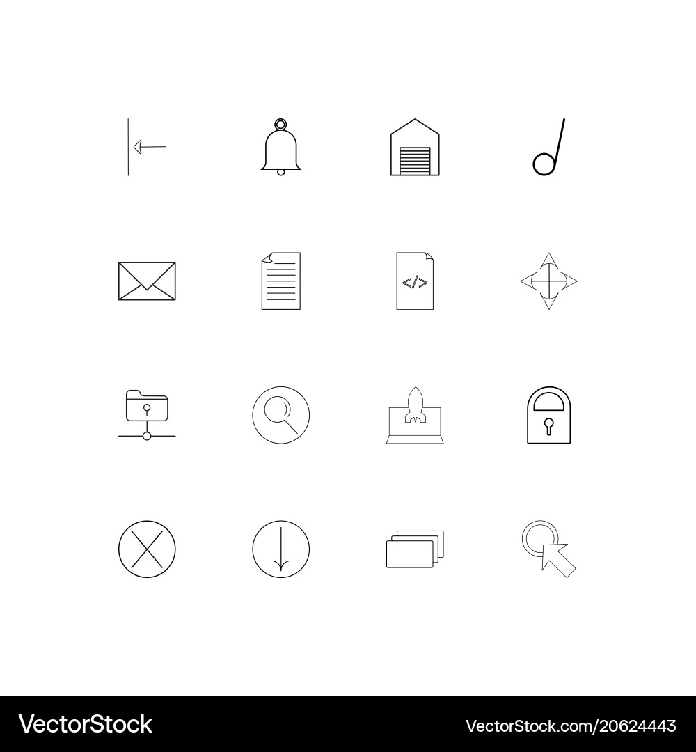 Web und Text einfache lineare Symbole gesetzt umrissen vektorbild
