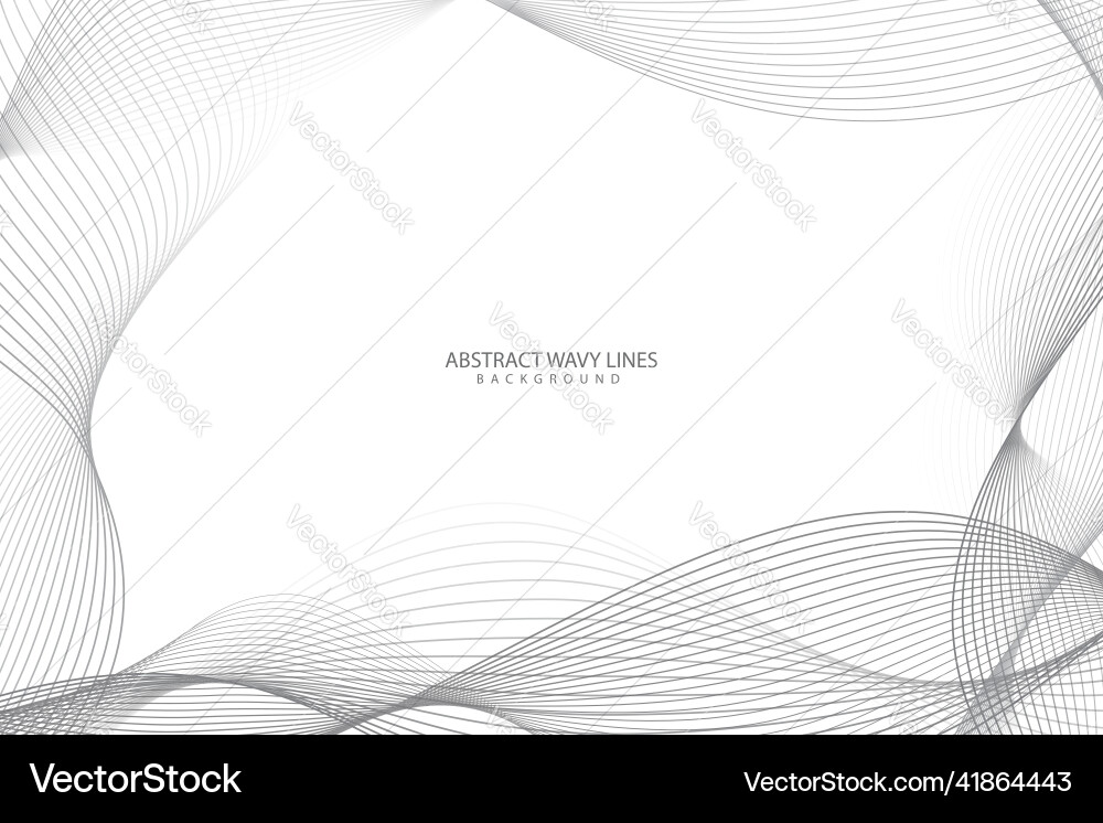 White background with wavy lines and copy space vector image