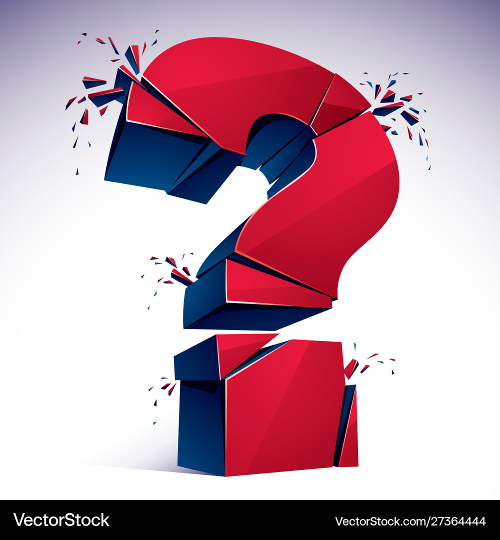 Broken question mark exploding query breaking Broken question mark exploding query breaking vector image