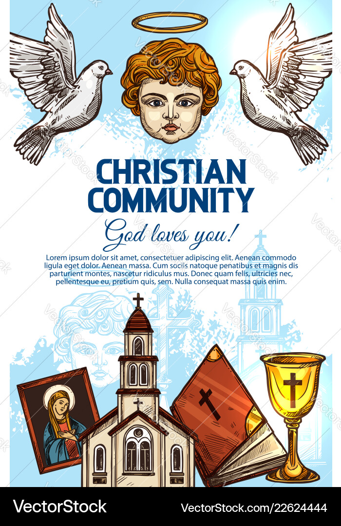 Christian catholic church bible angel and icon Christian catholic church bible angel and icon vector image