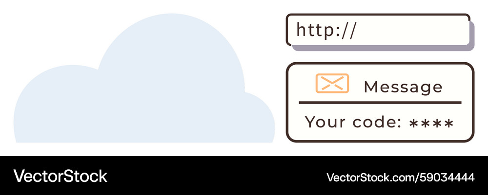 Cloud storage access with verification code Cloud storage access with verification code Vector Image