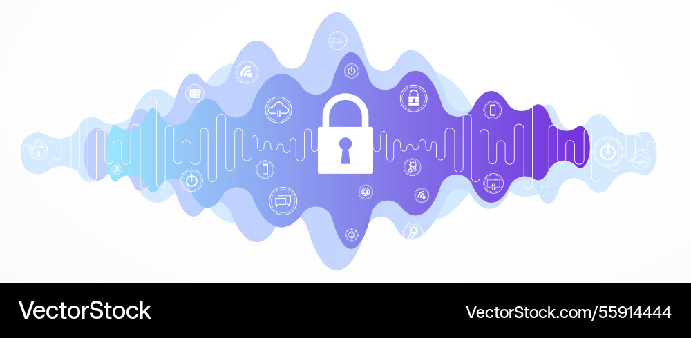 Cyber security lock icon in personal data Cyber security lock icon in personal data vector image