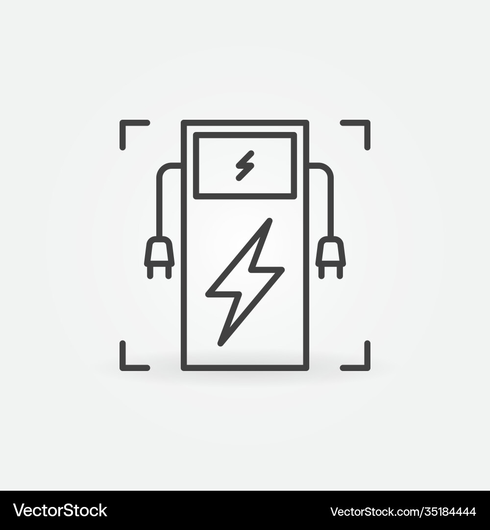 Ev Ladestation Umriss Konzept minimal Ev Ladestation Umriss Konzept minimal vektorbild