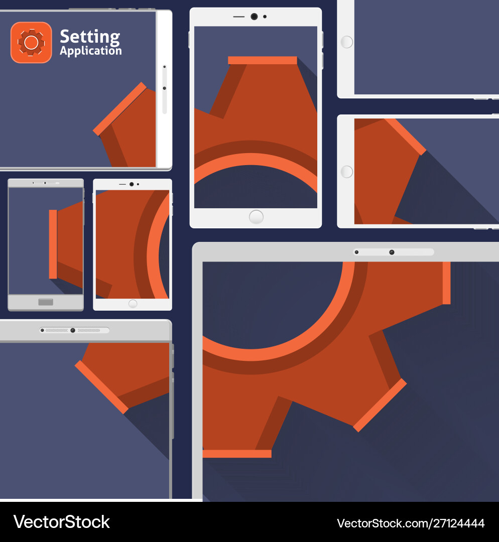 Mutiwindow mobile setting Mutiwindow mobile setting vector image