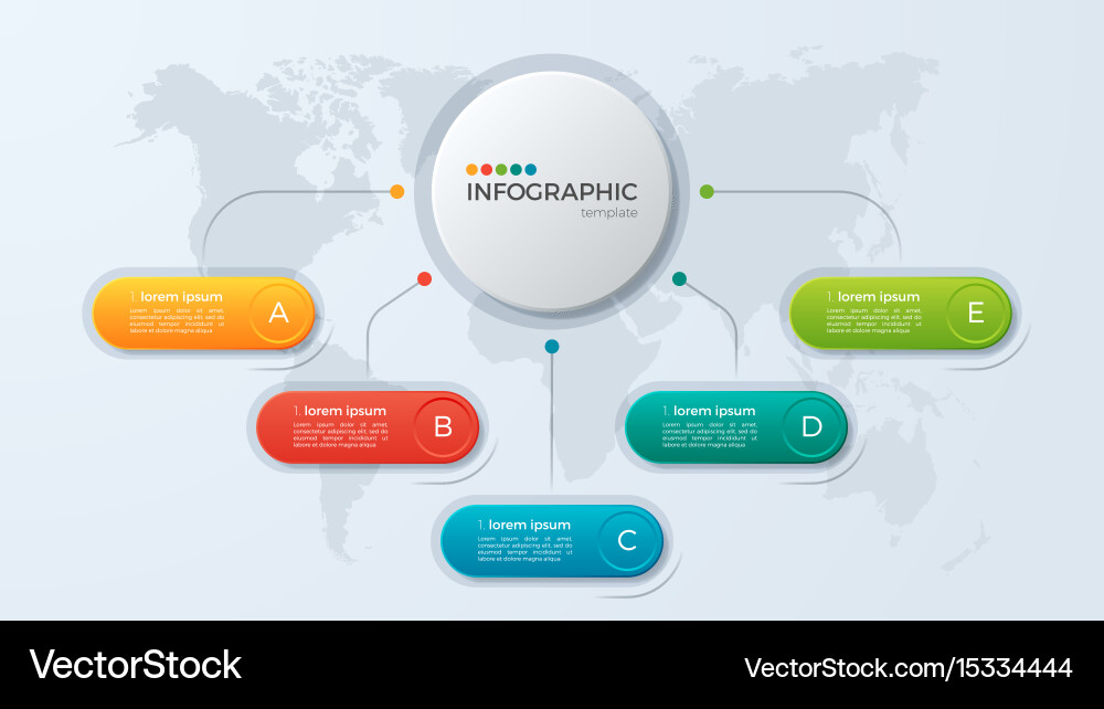 Presentation business infographic template with 5 Vector Image