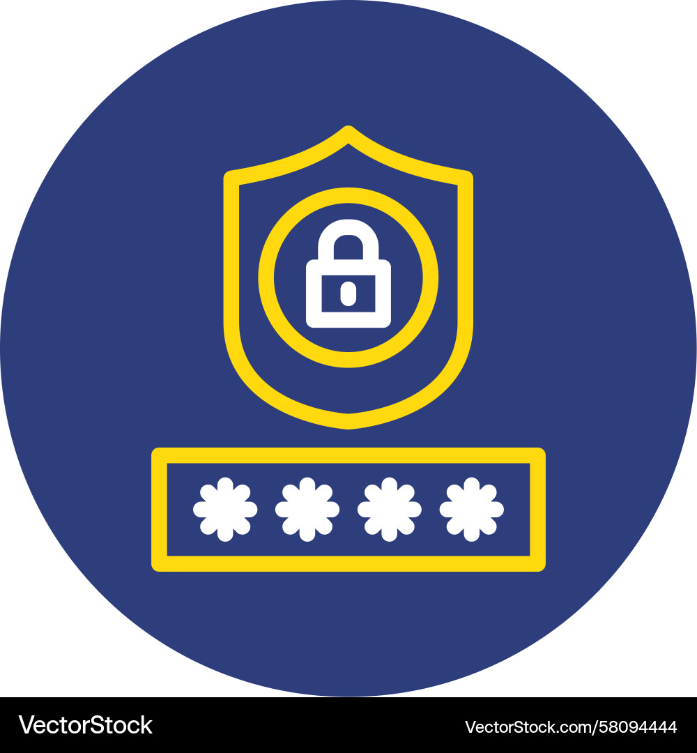 Secure Passwords Circle Lock Vector Image
