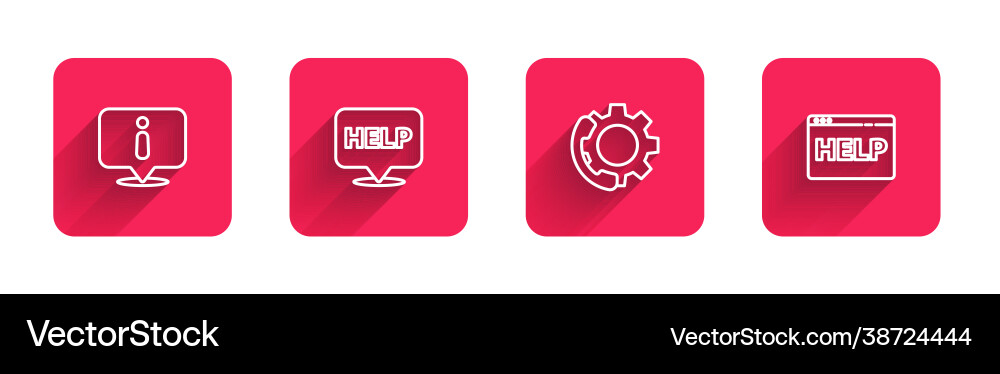 Set line information speech bubble with text help vector image