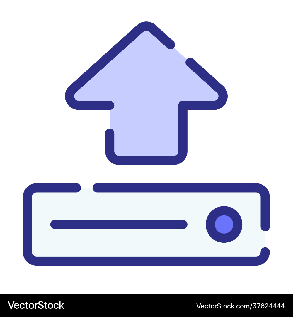 Upload arrow up uploading single isolated icon Vector Image