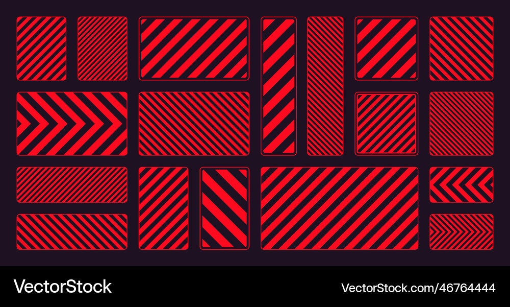 Various red warning signs with diagonal lines Various red warning signs with diagonal lines vector image